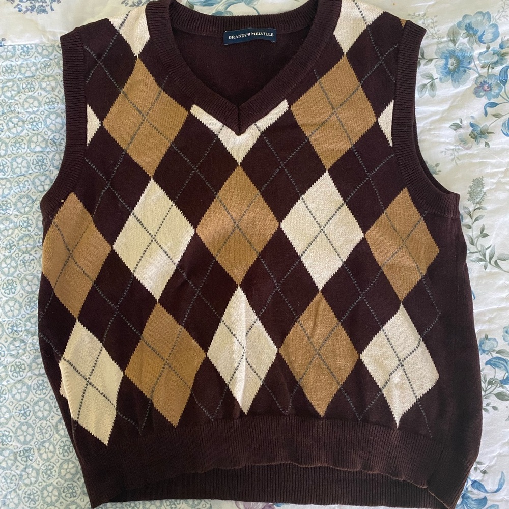 Brandy Melville Argyle Sweater Vest
